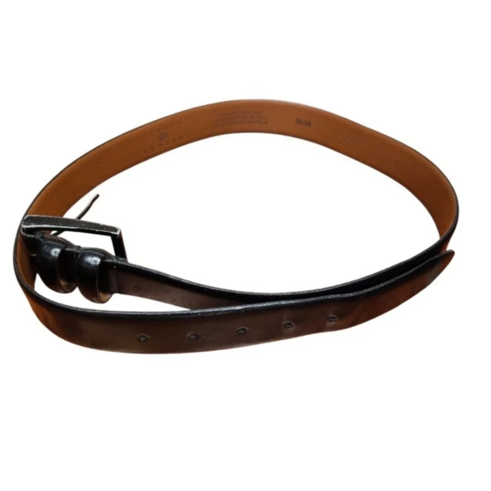 Joseph Abboud Men's 36/90 Black Leather Classic Dress Belt Handmade Italy Work